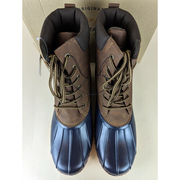 Weatherproof Vintage Adam II Duck Boots Mens 12M Tan Navy Faux Leather Shoes NWB main image 12